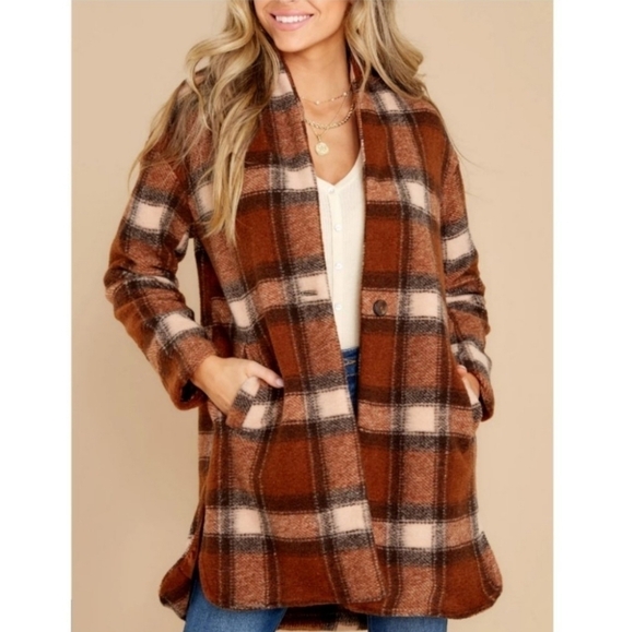 Blank NYC Plaid Cocoon Wanderer Oversized Coat Size Small - Picture 2 of 15